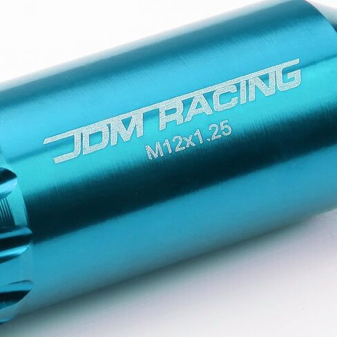 DNA MOTORING LN-ZTL-9023-125-LB 16Pcs M12 x 1.25 Open End 20mm OD/ 60mm Height Aluminum Alloy Lug Nuts + 4Pcs Lock Nut + 1Pc Key, Light Blue in Saudi Arabia