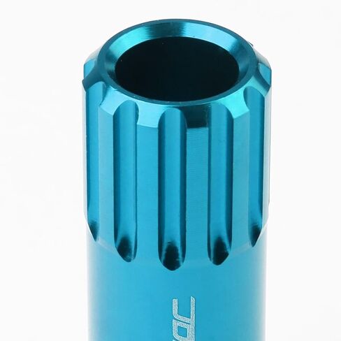 DNA MOTORING LN-ZTL-9023-125-LB 16Pcs M12 x 1.25 Open End 20mm OD/ 60mm Height Aluminum Alloy Lug Nuts + 4Pcs Lock Nut + 1Pc Key, Light Blue in Saudi Arabia