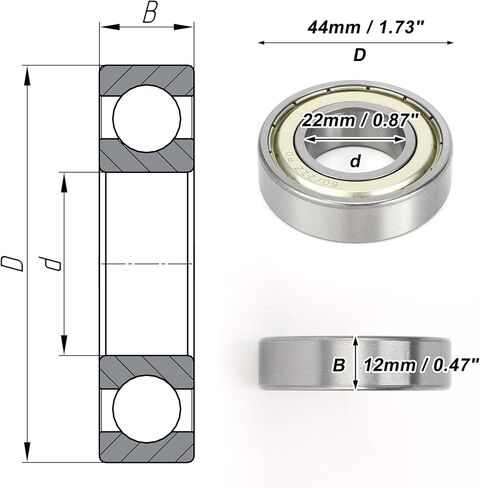 ACROPIX 63/32ZZ Deep Groove Ball Bearings P0 32x75x20mm Lubricated Bearings Double Metal Seal Silver Tone Scooter Skateboard Wheel in Saudi Arabia