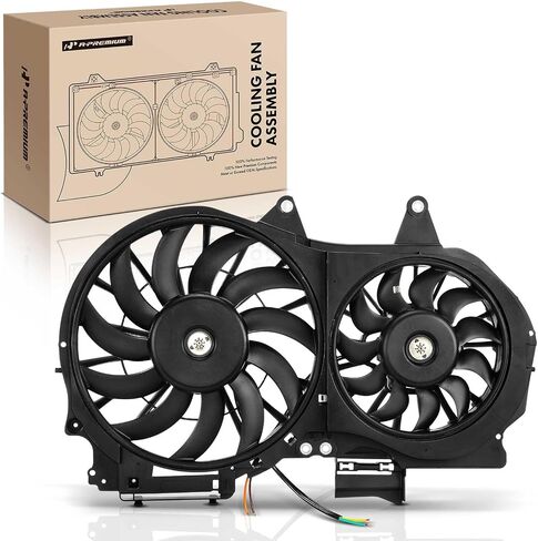 A-Premium Engine Radiator Cooling Fan Assembly Compatible with Select Audi Models - A4 2002-2009, A4 Quattro 2002-2006 2009-2009 - Replace# 8E0121207F, 8E0959455 in Saudi Arabia