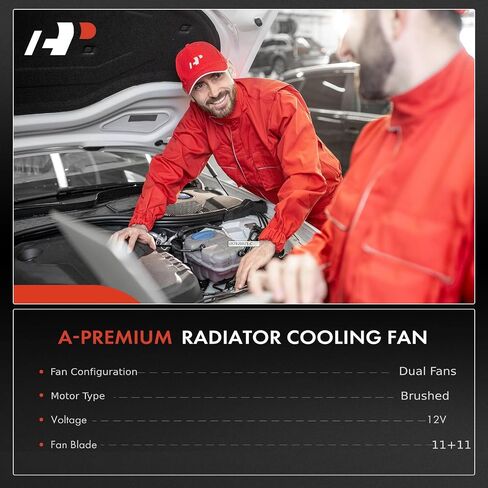 A-Premium Engine Radiator Cooling Fan Assembly Compatible with Select Audi Models - A4 2002-2009, A4 Quattro 2002-2006 2009-2009 - Replace# 8E0121207F, 8E0959455 in Saudi Arabia