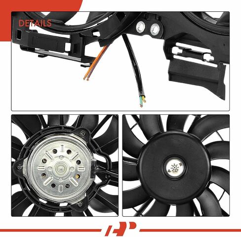 A-Premium Engine Radiator Cooling Fan Assembly Compatible with Select Audi Models - A4 2002-2009, A4 Quattro 2002-2006 2009-2009 - Replace# 8E0121207F, 8E0959455 in Saudi Arabia