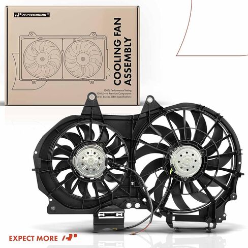 A-Premium Engine Radiator Cooling Fan Assembly Compatible with Select Audi Models - A4 2002-2009, A4 Quattro 2002-2006 2009-2009 - Replace# 8E0121207F, 8E0959455 in Saudi Arabia