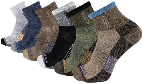 Merrell Recycled Cushion Quarter Socks 1 Pair, Brown Assort, Men's 9-12 / Women's 10-13 in Saudi Arabia