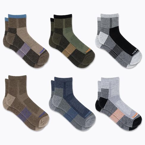 Merrell Recycled Cushion Quarter Socks 1 Pair, Brown Assort, Men's 9-12 / Women's 10-13 in Saudi Arabia