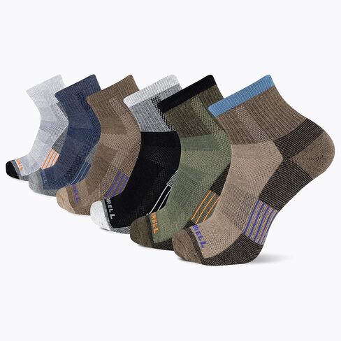 Merrell Recycled Cushion Quarter Socks 1 Pair, Brown Assort, Men's 9-12 / Women's 10-13 in Saudi Arabia