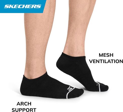Skechers Men's 3-pack Performance Pickleball No Show Socks, Odor Control & Mesh Ventilation in Saudi Arabia