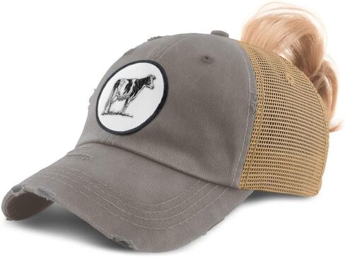 Womens High Ponytail Cap Cow Vintage Look Animals Farm & Domesticated Animals in Saudi Arabia