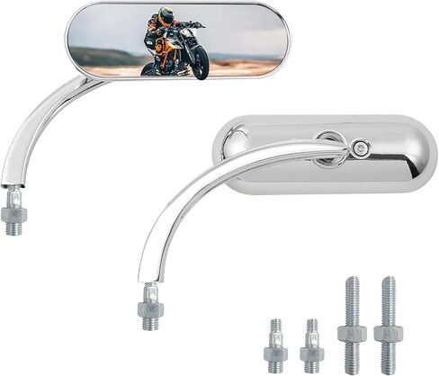 Universal Motorcycle Mini Mirrors for Handlebars Compatible with Honda Suzuki Road Street Bike Electra Glide Road Glide Dyna Softail Rearview 8mm 10mm Side Mirror in Kuwait