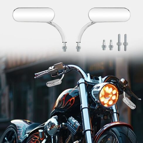 Universal Motorcycle Mini Mirrors for Handlebars Compatible with Honda Suzuki Road Street Bike Electra Glide Road Glide Dyna Softail Rearview 8mm 10mm Side Mirror in Kuwait