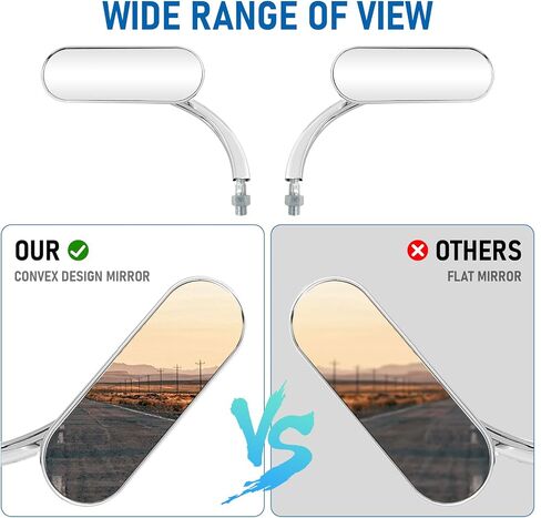 Universal Motorcycle Mini Mirrors for Handlebars Compatible with Honda Suzuki Road Street Bike Electra Glide Road Glide Dyna Softail Rearview 8mm 10mm Side Mirror in Kuwait
