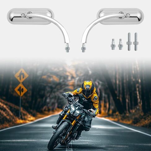 Universal Motorcycle Mini Mirrors for Handlebars Compatible with Honda Suzuki Road Street Bike Electra Glide Road Glide Dyna Softail Rearview 8mm 10mm Side Mirror in Kuwait