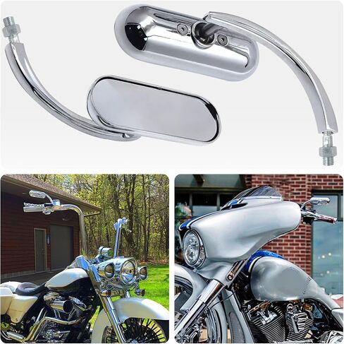 Universal Motorcycle Mini Mirrors for Handlebars Compatible with Honda Suzuki Road Street Bike Electra Glide Road Glide Dyna Softail Rearview 8mm 10mm Side Mirror in Kuwait