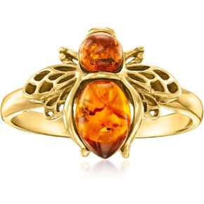 Ross-Simons Amber Bumblebee Ring in 18kt Gold Over Sterling in Saudi Arabia