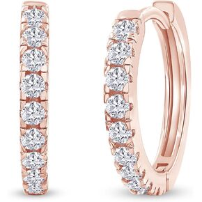 أقراط هوجي هوب للنساء مع مختبر دائري مكون من أقراط غضروف مويسانيتي أنيقة في مجوهرات مطلية بالذهب عيار 18 قيراط هدية لها in Kuwait