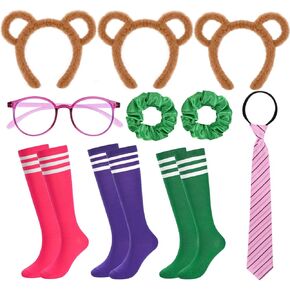 10 قطع من أزياء السنجاب تتضمن عصابات رأس السنجاب وجوارب للركبة ونظارات وربطة عنق وأربطة شعر للنساء في ملابس فريق الهالوين in Kuwait