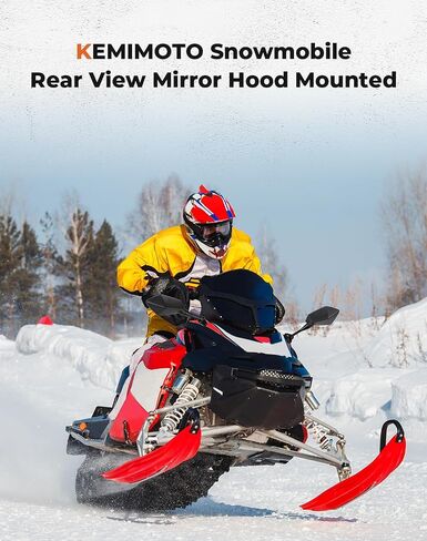 KEMIMOTO Snowmobile Side Mirrors Hood Mounted Rear View Mirror Clear Snowmobile Rearview Mirrors Compatible with Polaris Ski-Doo Arctic Cat Accessories in Saudi Arabia