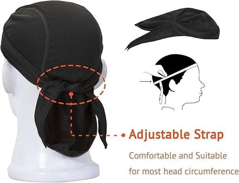 Sweat Wicking Beanie Cap Hat Skull Cap Cooling Do Rag Pirate Hat Helmet Liner Headwrap for Men Women in Saudi Arabia