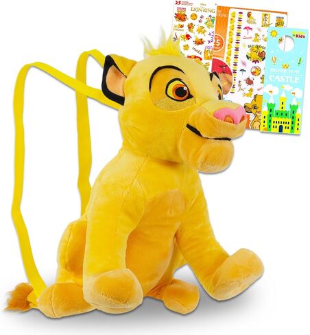 Lion King Plush Backpack Set - Bundle with 14" Deluxe Simba Plush Doll Toy with Carrying Straps, Stickers, Tattoos, More | Lion King Gifts for Kids in Saudi Arabia