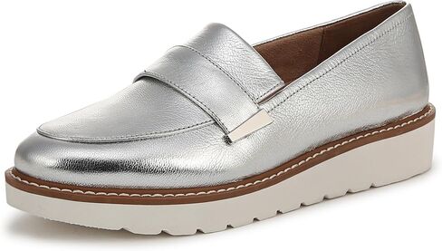 Naturalizer Womens Adiline Loafer Silver Metallic Leather 8.5 M in Saudi Arabia