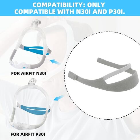 3 Pack Headgear Replacement Compatible with Airfit N30i/P30i, Adjustable CPAP Headgear, CPAP Mask Strap for N30i and P30i CPAP Nasal Mask Replace Part, CPAP Accessories Supplies in Kuwait