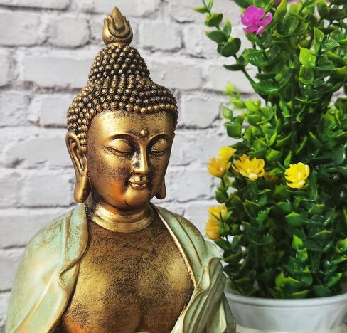 Buddha Statue Buda Gold 8.3" Buddha Statues for Home Decor,Meditation Buddah Statute Decor,Buddah Statute Zen Decoration in Saudi Arabia