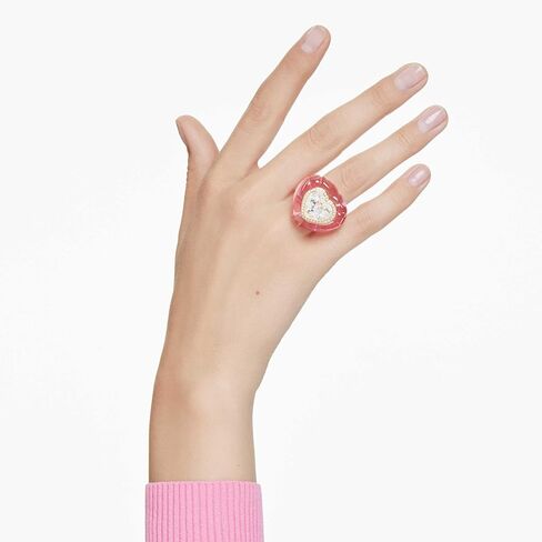 Swarovski Dulcis cocktail ring, Heart cut, Pavé, Heart, Pink, Size 5 3/4 in Saudi Arabia