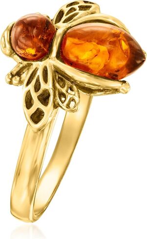 Ross-Simons Amber Bumblebee Ring in 18kt Gold Over Sterling in Saudi Arabia