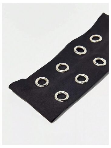MakeMeChic Women's Hollow Out Eyelets Elastic Headband Wide Headbands Y2k Punk Hair Band Black One-Size in Saudi Arabia