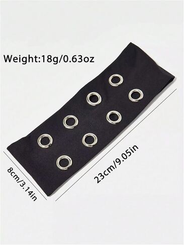 MakeMeChic Women's Hollow Out Eyelets Elastic Headband Wide Headbands Y2k Punk Hair Band Black One-Size in Saudi Arabia