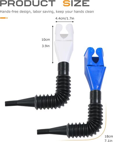 2PCS Plastic Funnel,Funnels for Automotive Use,Car Accessories Oil Funnel,Multi-Function Universal Automotive Wide Mouth Funnels with Flexible Hose,Fits Filling Water,Gasoline,Coolant in Saudi Arabia