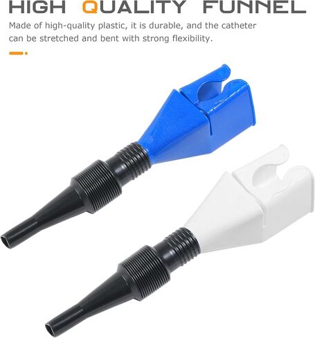 2PCS Plastic Funnel,Funnels for Automotive Use,Car Accessories Oil Funnel,Multi-Function Universal Automotive Wide Mouth Funnels with Flexible Hose,Fits Filling Water,Gasoline,Coolant in Saudi Arabia