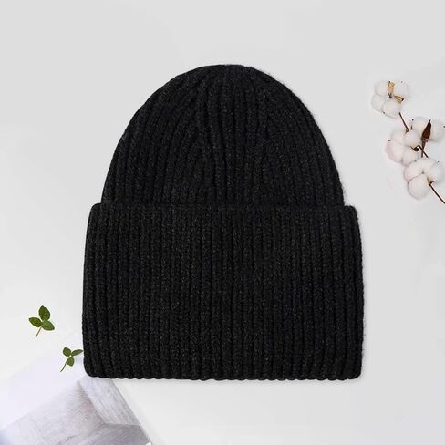 Classic Ribbed Knit Beanie for Men and Women – Warm & Stylish Folded Cuff Winter Hat, Soft Acrylic Wool Blend, Thick Knit in Saudi Arabia