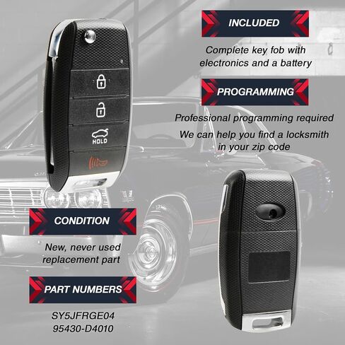 2X USARemote Keyless Entry Remote Key Fob Smart Replacement for 2016 2017 2018 2019 2020 Kia Optima (SY5JFRGE04, 95430-D4010) in Saudi Arabia