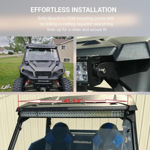 دعامات تثبيت شريط إضاءة LED للزجاج الأمامي العلوي مقاس 42 بوصة متوافقة مع Polaris General 1000(2016-2023) in Kuwait