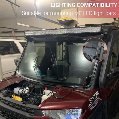 دعامات تثبيت شريط إضاءة LED للزجاج الأمامي العلوي مقاس 42 بوصة متوافقة مع Polaris General 1000(2016-2023) in Kuwait