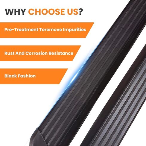 لوحات الجري والخطوات لسيارة Hyundai Palisade 2020-2025 خطوات جانبية من الألومنيوم مع دعامة، قطعتان من لوحة الجري السوداء من الجانب الأيمن والأيسر قضبان Nerf لسيارة Hyundai Palisade 2020 2021 2022 2023 2024 2025 in Kuwait