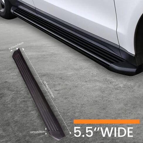 لوحات الجري والخطوات لسيارة Hyundai Palisade 2020-2025 خطوات جانبية من الألومنيوم مع دعامة، قطعتان من لوحة الجري السوداء من الجانب الأيمن والأيسر قضبان Nerf لسيارة Hyundai Palisade 2020 2021 2022 2023 2024 2025 in Kuwait