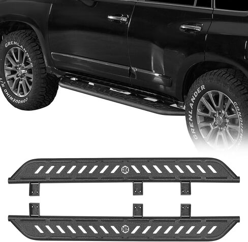 Hooke Road GX460 Side Steps Running Boards for 2010-2023 Lexus GX460, Sturdy Steel Rock Slider Nerf Bars with 7.57" Wide Non-Slip Step Pads in Saudi Arabia