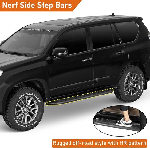 Hooke Road GX460 Side Steps Running Boards for 2010-2023 Lexus GX460, Sturdy Steel Rock Slider Nerf Bars with 7.57" Wide Non-Slip Step Pads in Saudi Arabia