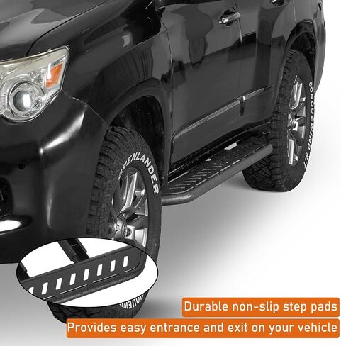 Hooke Road GX460 Side Steps Running Boards for 2010-2023 Lexus GX460, Sturdy Steel Rock Slider Nerf Bars with 7.57" Wide Non-Slip Step Pads in Saudi Arabia