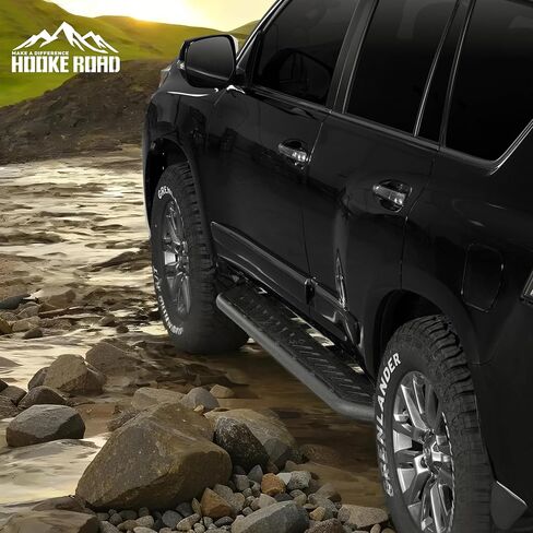 Hooke Road GX460 Side Steps Running Boards for 2010-2023 Lexus GX460, Sturdy Steel Rock Slider Nerf Bars with 7.57" Wide Non-Slip Step Pads in Saudi Arabia