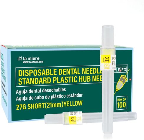 100P Disposable Premium Dental Plastic Hub Needles in Perforated Box (27G Long), Length 30mm in Kuwait
