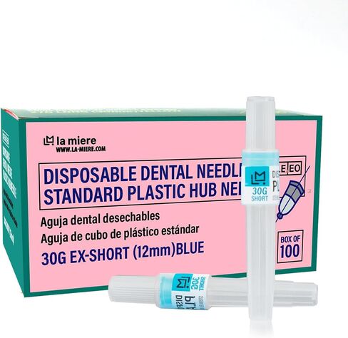 100P Disposable Premium Dental Plastic Hub Needles in Perforated Box (27G Long), Length 30mm in Saudi Arabia