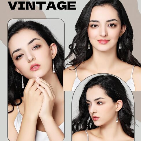 حقيقي 925 فضة خمر انخفاض القرط مع الطبيعية 6 مللي متر لؤلؤ المياه العذبة أقراط ل MetJakt المرأة غرامة مجوهرات in Kuwait