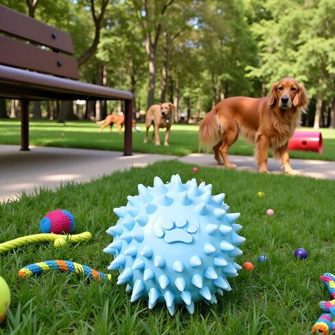 Dogs Spiky TPR Ball No Squeak Chew Toy Long Lasting for Aggressive Chewers Dogs Puppy Training Dogs Spiky Rubber Ball Toy Small No Squeak for Aggressive Heavy Chewers Small Dog Toy Balls (Blue) in Saudi Arabia