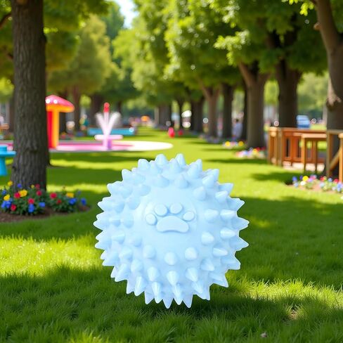 Dogs Spiky TPR Ball No Squeak Chew Toy Long Lasting for Aggressive Chewers Dogs Puppy Training Dogs Spiky Rubber Ball Toy Small No Squeak for Aggressive Heavy Chewers Small Dog Toy Balls (Blue) in Saudi Arabia