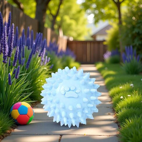 Dogs Spiky TPR Ball No Squeak Chew Toy Long Lasting for Aggressive Chewers Dogs Puppy Training Dogs Spiky Rubber Ball Toy Small No Squeak for Aggressive Heavy Chewers Small Dog Toy Balls (Blue) in Saudi Arabia