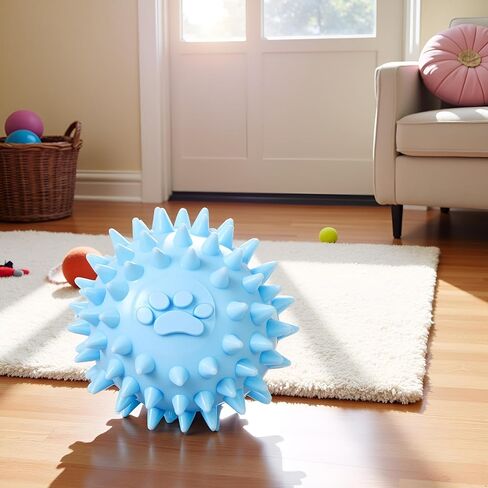 Dogs Spiky TPR Ball No Squeak Chew Toy Long Lasting for Aggressive Chewers Dogs Puppy Training Dogs Spiky Rubber Ball Toy Small No Squeak for Aggressive Heavy Chewers Small Dog Toy Balls (Blue) in Saudi Arabia