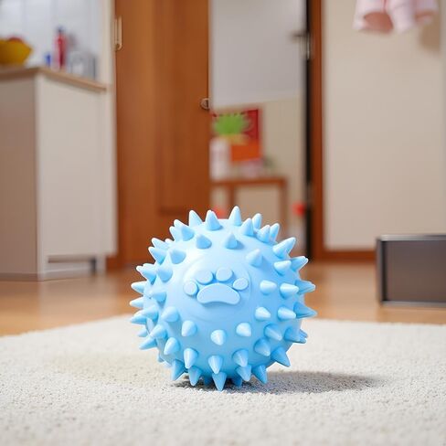 Dogs Spiky TPR Ball No Squeak Chew Toy Long Lasting for Aggressive Chewers Dogs Puppy Training Dogs Spiky Rubber Ball Toy Small No Squeak for Aggressive Heavy Chewers Small Dog Toy Balls (Blue) in Saudi Arabia